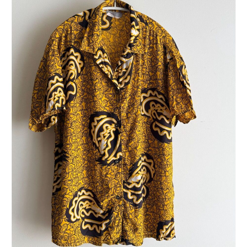 Vintage Espirit Yellow & Black S/S Small ButtonUp